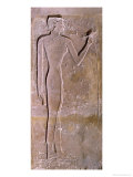 Pillar Depicting a Woman Smelling a Lotus Flower, Old Kingdom, 2423-2263 BC Giclee Print by 5th Dynasty Egyptian