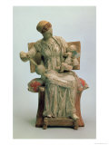 Figurine of Aphrodite Playing with Eros, from Tanagra, Late 4th Century BC Giclee Print