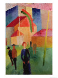 Church Decorated with Flags reproduction procédé giclée par Auguste Macke