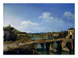 View of an Old Bridge over the River Po, Turin, 1745, Giclee Print