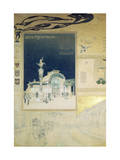 Stadtbahn Pavilion, Vienna Underground Railway, Exterior and a View of the Railway Platform Giclée-Druck von Otto Wagner