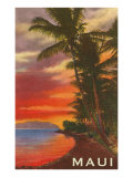 Sunset, Maui, Hawaii Lámina giclée