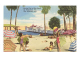 Beach, Pier, St. Petersburg,  Florida Lámina giclée