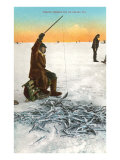 Ice Fishing on Bering Sea Giclee Print