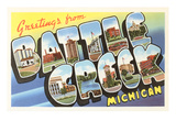 Greetings from Battle Creek, Michigan Giclee Print