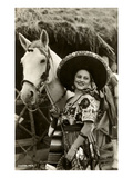 Woman with Horse, Mexican Charra Lámina giclée Woman with Horse, Mexican Charra Lámina giclée