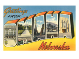 Greetings from Omaha, Nebraska Lámina giclée