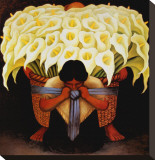 El Vendedor de Alcatraces Stretched Canvas Print by Diego Rivera El Vendedor de Alcatraces Stretched Canvas Print by Diego Rivera