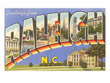 Greetings from Raleigh, North Carolina Lámina giclée