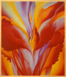 Red Canna Framed Canvas Print by Georgia O'Keeffe
