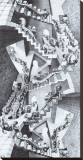 House of Stairs Stretched Canvas Print by M. C. Escher