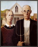 American Gothic Impressão em tela emoldurada por Grant Wood