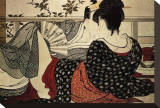 The Lovers Stretched Canvas Print by Utamaro Kitagawa 