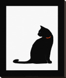 Single Black Cat Stretched Canvas Print