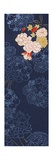 Vertical Flower Print in Blue Posters