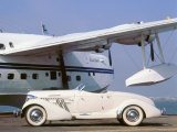 1935 Auburn 851 Speedster with Sunderland flying boat Photographic Print