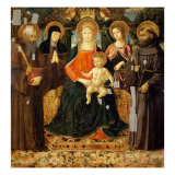 Madonna and Child with Saints Giclée-tryk af Benozzo Gozzoli Madonna and Child with Saints Giclée-tryk af Benozzo Gozzoli