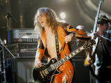 Mercury Award Nominee the Darkness - Singer Justin Hawkins at the Grosvenor Hotel Fotografiskt tryck