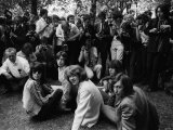 The Rolling Stones in 1969: Mick Taylor and Mick Jagger in Hyde Park Lámina fotográfica