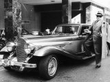 Oliver Reed with His Panther de Ville Car in 1979 Photographic Print