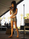 British Singing Star Amy Winehouse on Stage at Coachella Music Festival in California Photographie
