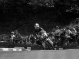 Isle of Man TT Racing-Frank Perris on His Way to Second Place on His Suzuki Bike Photographic Print