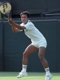 Wimbledon Tennis. Henri Leconte V. Michael Chang. June 1988 Lámina fotográfica