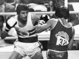 Olympic Games 1976: Charlie Magri of Great Britain V Ian Clyde of Canada, August 1976 Lámina fotográfica