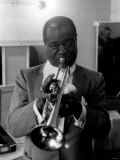 Louis Armstrong Jazz Musician - May 1956 During His First Concert in Great Britain Lámina fotográfica Louis Armstrong Jazz Musician - May 1956 During His First Concert in Great Britain Lámina fotográfica