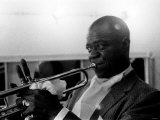 Louis Armstrong Jazz Musician - May 1956 During His First Concert in Great Britain Lámina fotográfica Louis Armstrong Jazz Musician - May 1956 During His First Concert in Great Britain Lámina fotográfica