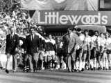 Nottingham Forest Football Manager Brian Clough, Leading His Team on to Pitch Alongside Luton Team Photographic Print
