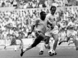World Cup, Pele of Brazil Races Past a Czechoslovakian Defender Photographie