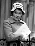 Judi Dench Wearing a Beret Called "Cabaret" from Spring Collection of Christian Dior Chapeaaux Photographic Print