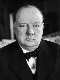 Winston Churchill Pm Prime Minister, Wearing Jacket and Spotted Bow Tie Photographie