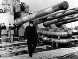 Sir Winston Churchill Aboard the Prince of Wales During the Atlantic Crossing Photographic Print