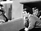 Football Manager of Nottingham Forest FC Brian Clough Sitting on Team Bench During Match Photographic Print