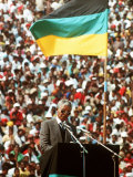 Nelson Mandela Leader of ANC Released from Prison Speaks to Crowd Following Prime Minister de Klerk Photographic Print