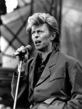 David Bowie Pictured in Concert at Cardiff Arms Park During His Glass Spider Tour, 21st June 1987 Photographie