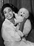 Shirley Bassey with Her Pet Poodle Pictured During a Visit to Cardiff - 19th Sept 1958 Photographic Print