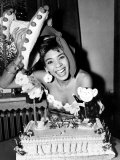 Cardiff-Born Singer Shirley Bassey Pictured Celebrating Her 19th Birthday with a Cake Photographic Print