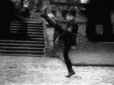 Rowan Atkinson Does Goose Step as German Officer 1982 Photographic Print