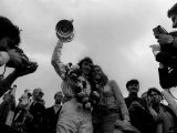 Jackie Stewart with Wife Helen Celebrates Victory of British Grand Prix July 1969 Photographic Print