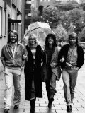 Abba in Sweden Benny Andersson Agnetha Falstof Frida Bjorn Ulvaeus Walk Down Street in Sweden Photographic Print