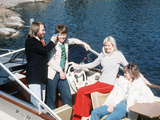 Abba Pop Group from Sweden Relax on Boat c.1976 Photographic Print