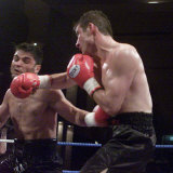 Boxer Joe Calzaghe Celebrates After Winning Fotografisk tryk