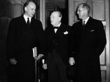 Joseph Kennedy with British Pm Winston Churchill 1940, and Sumner Welles at the Admiralty Photographie