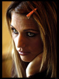 Glamour Model Jordan aka Katie Price Being Interviewed by Joan Burnie Fotografisk tryk