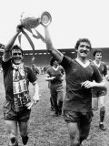 Footballer Liverpool FC Kenny Dalglish Graeme Souness Alan Hansen Celebrating Winning Championship Photographie