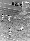 Rangers Versus Celtic. George Connelly Scores For Celtic as John Greig Looks on Helplessly Photographic Print