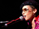 Alicia Keys on Stage at Clyde Auditorium in Glasgow, October 2002 Fotografisk tryk